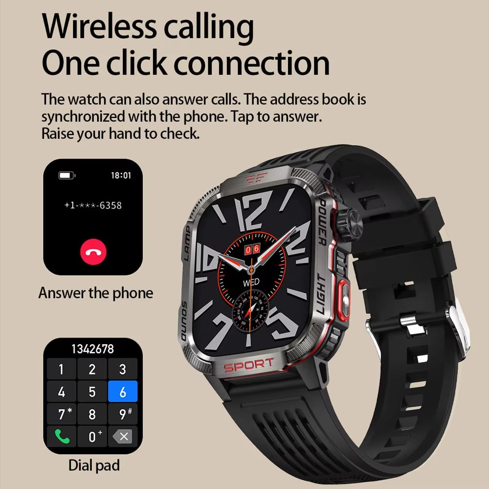 🔥 Last day 70% OFF – Military outdoor sports smartwatch for men for Android and iOS