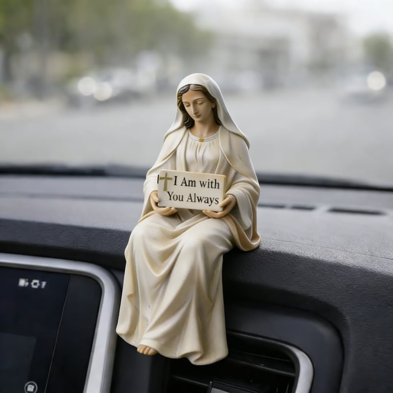 ✝Virgin Mary Desk Companion Figurine✨Hand-Painted Ceramic Figurine