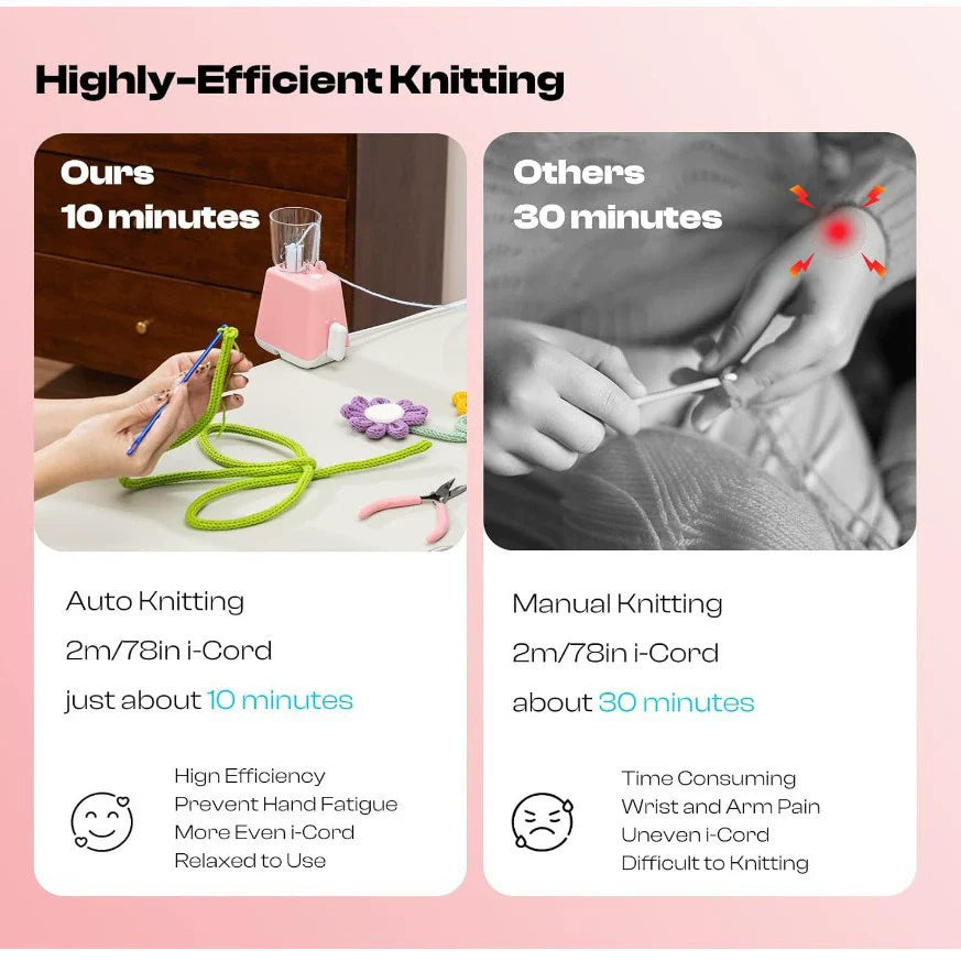 Electric I-cord knitting machine