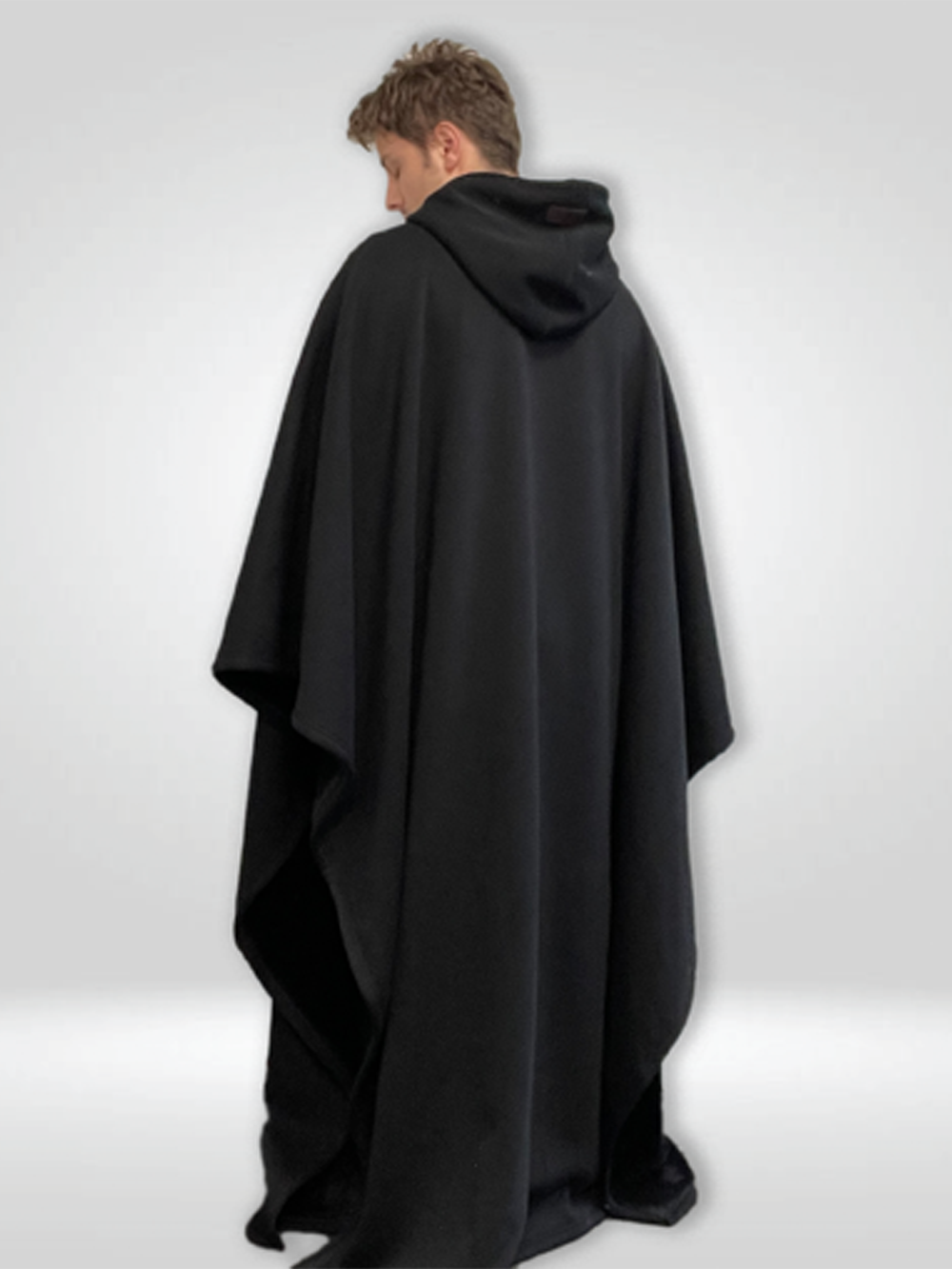 Loose cloak with hood