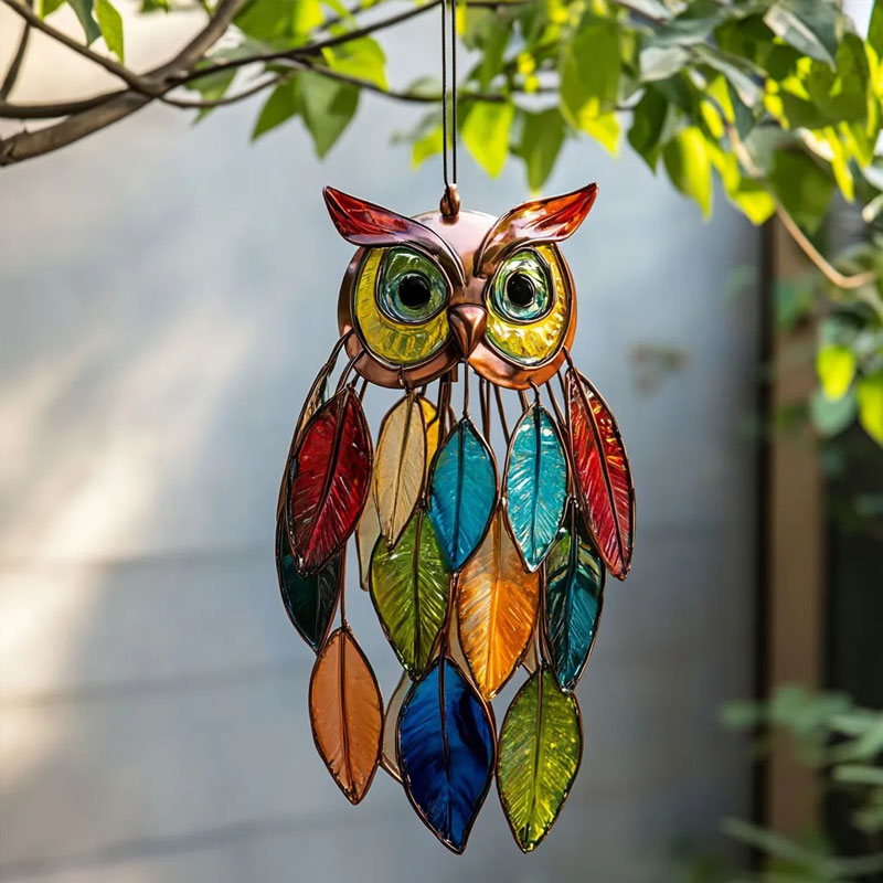Coloured owl pendants