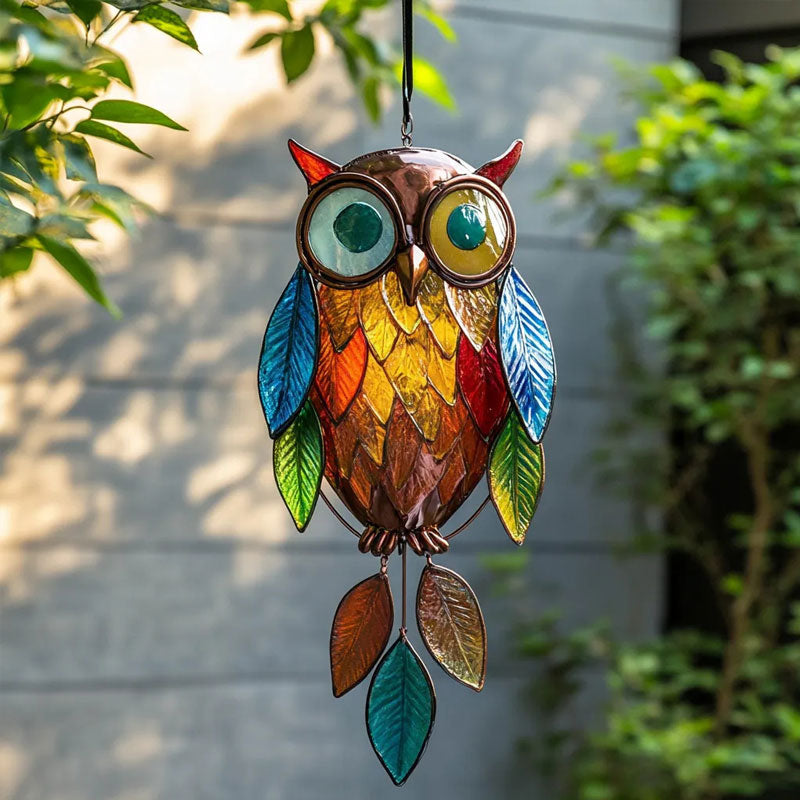 Coloured owl pendants
