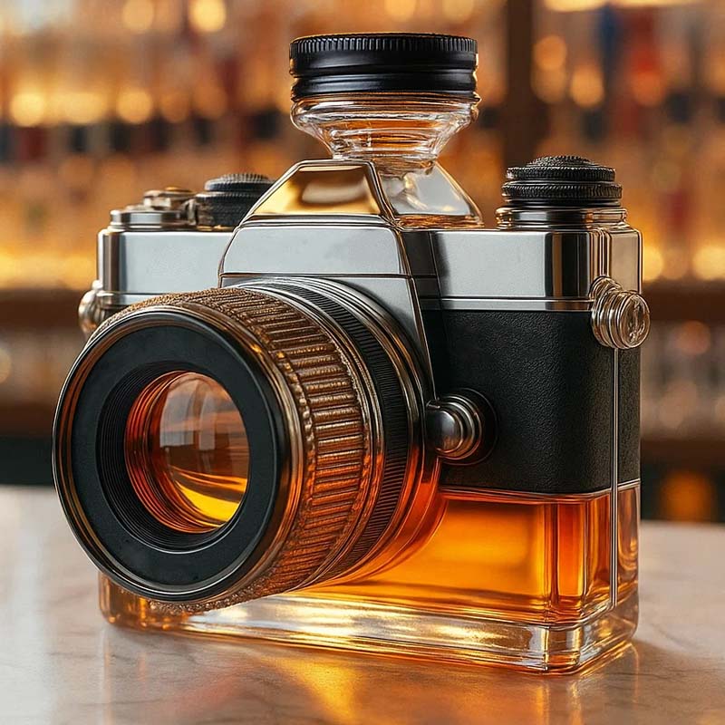 Camera Glass Bottle