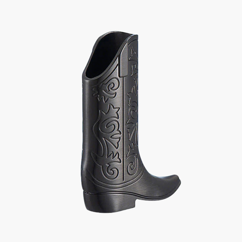 Vintage Metal Cowboy Boot Lighter Case