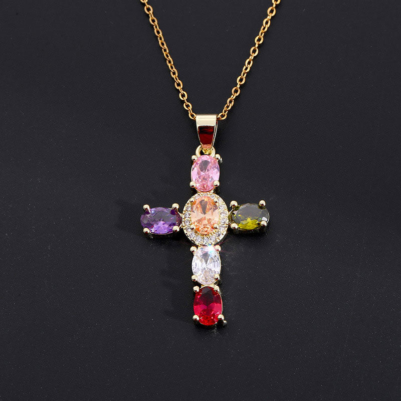 ✨Colorful Zirconia Cross Necklace ✨