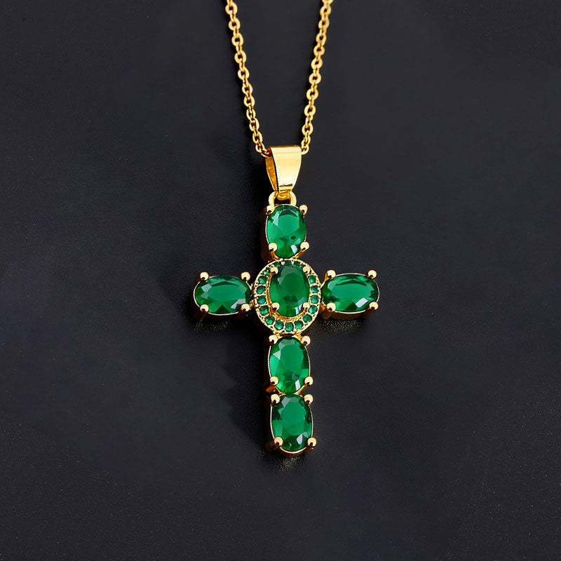 ✨Colorful Zirconia Cross Necklace ✨