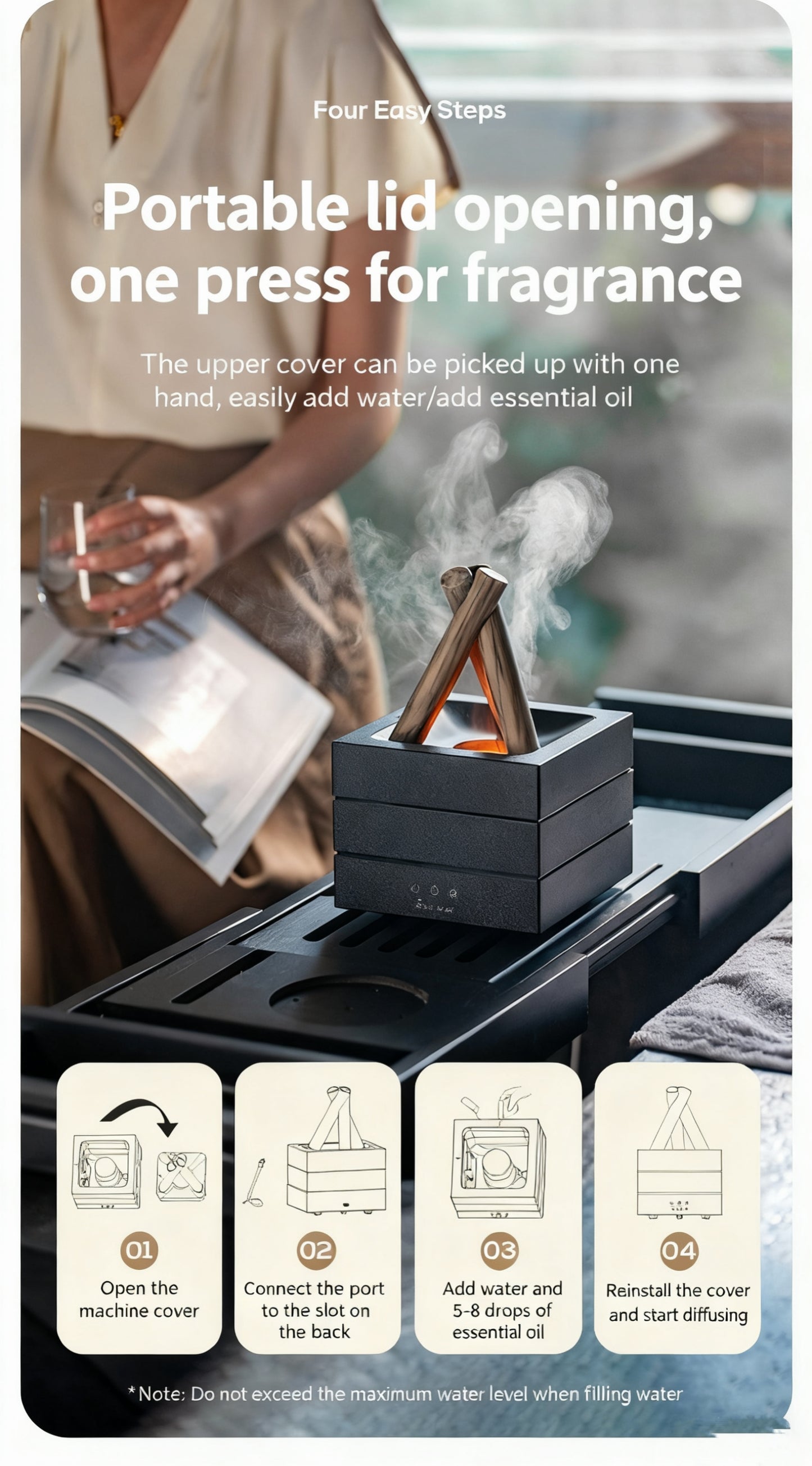 Flames Humidifier Essential Oil Diffuser