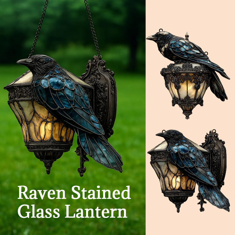 Wicker lantern in stained glass