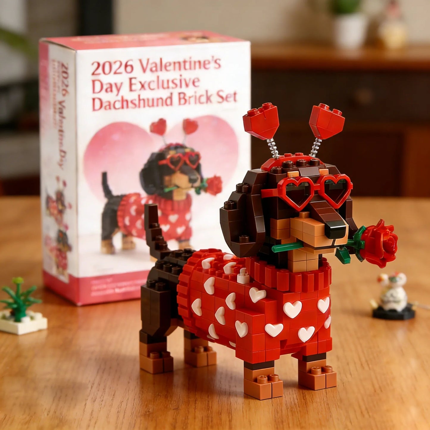 💖 2026 Valentine’s Day Exclusive Dachshund Brick Set 🐕