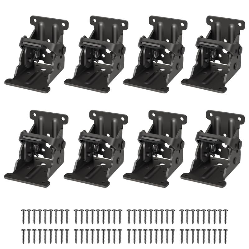 Heavy-duty collapsible brackets with 90° lock - space-saving steel hinges