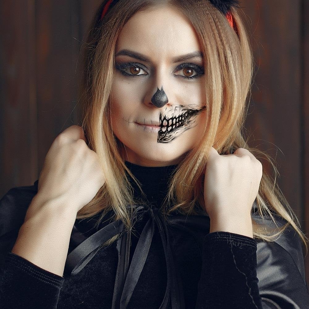 Halloween Big Mouth Tattoo Stickers😈Realistic & Easy To Remove