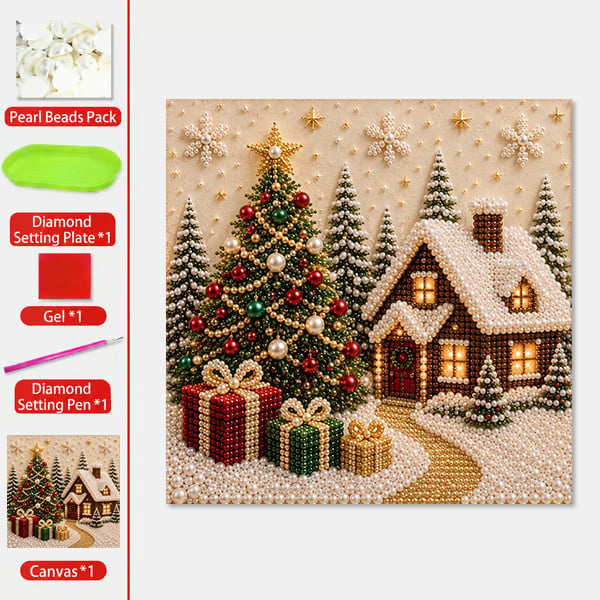 ππ
Premium 3D Pearl Christmas Wall Art Kit | Luxury Flocked Canvas with Scratch-Resistant Non-Fading Pearl Beads DIY Holiday Decor βοΈβοΈ