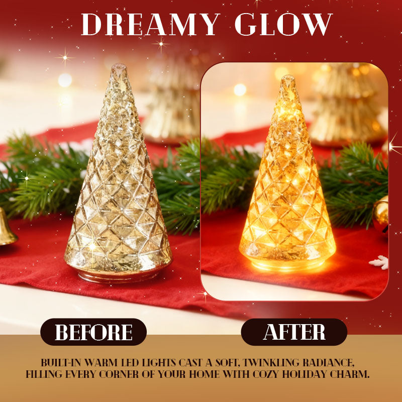✨ Shimmering Christmas – 5-Piece Crystal Glass Tree Set with Lights✨
