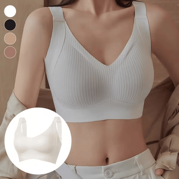 🔥Spring Hot Sale 49% OFF- Ribbed Push Up Adjustable Wireless Bra for Women