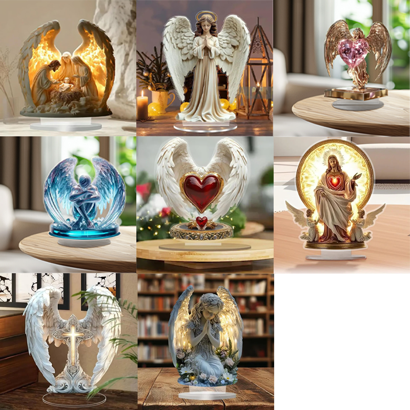 ❤️Guardian angel statue with candles