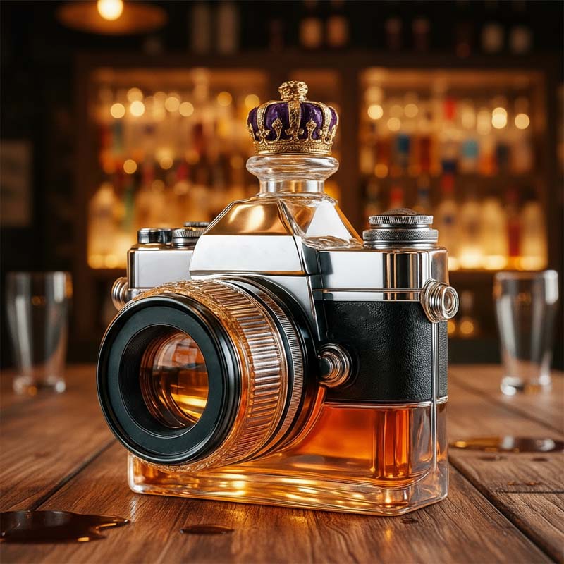 Camera Glass Bottle