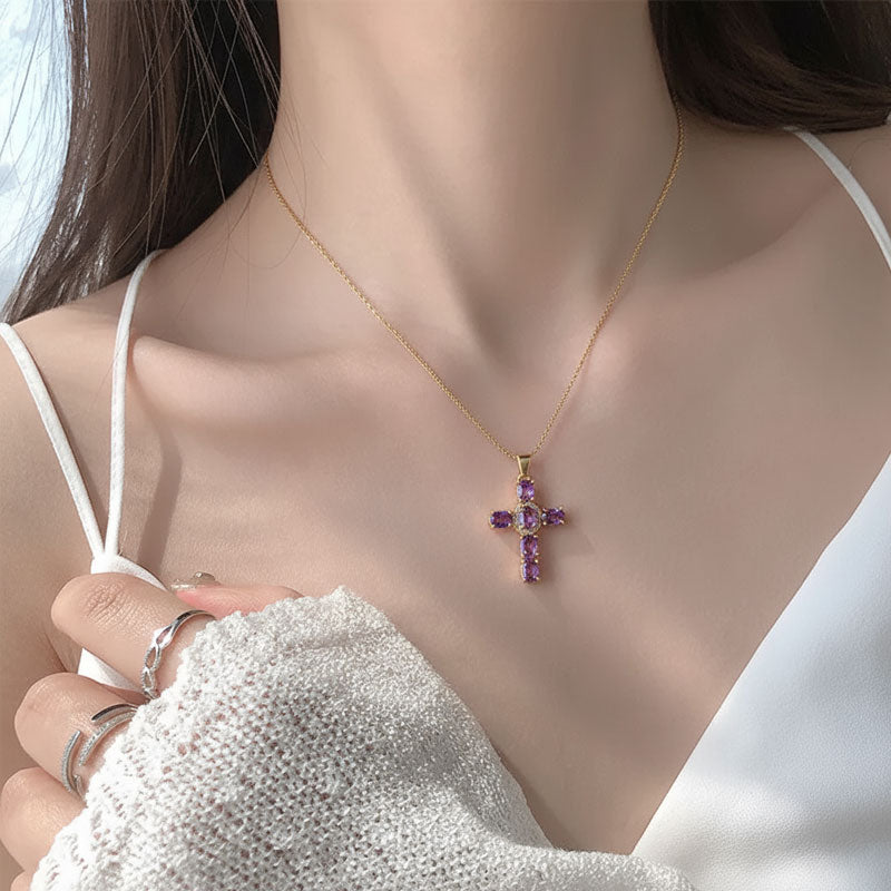 ✨Colorful Zirconia Cross Necklace ✨