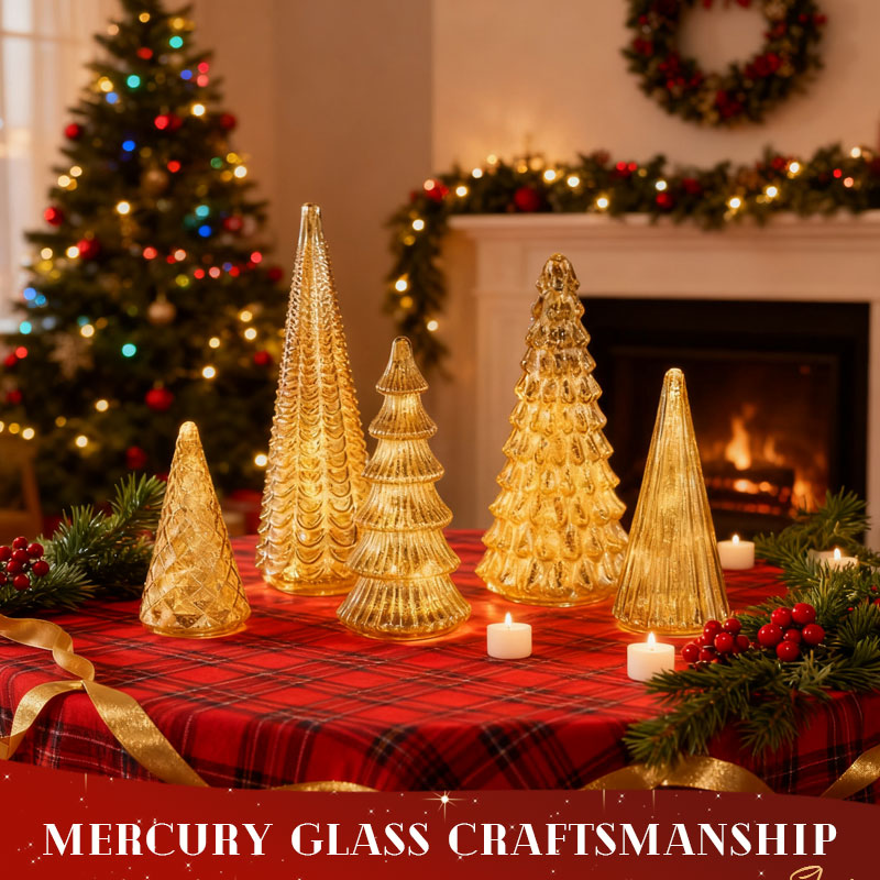 ✨ Shimmering Christmas – 5-Piece Crystal Glass Tree Set with Lights✨