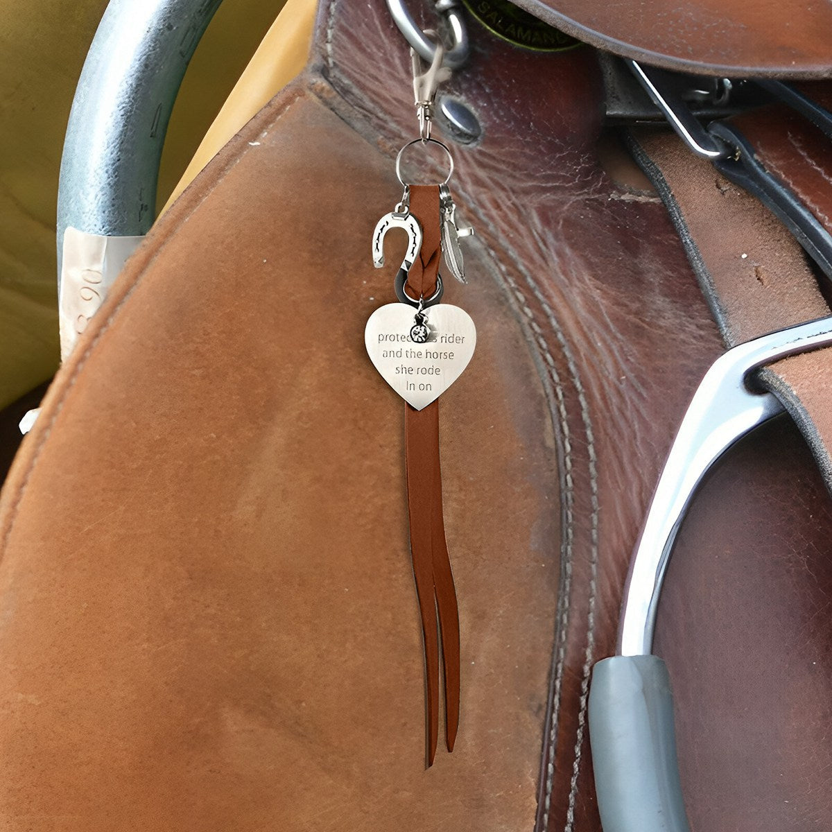 Personalized Saddle Heart Engraved Pendant