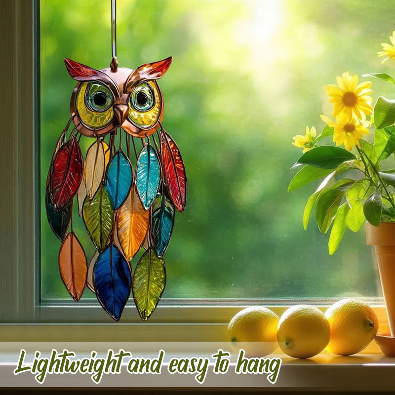 Coloured owl pendants
