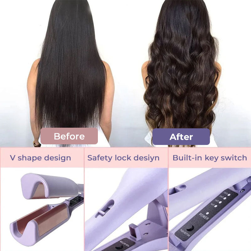 Ferra per capelli ondulate con ferri a V francese