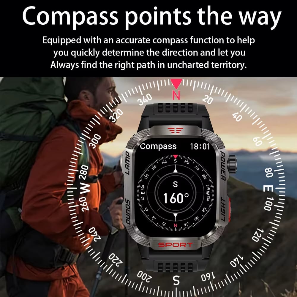 🔥 Last day 70% OFF – Military outdoor sports smartwatch for men for Android and iOS