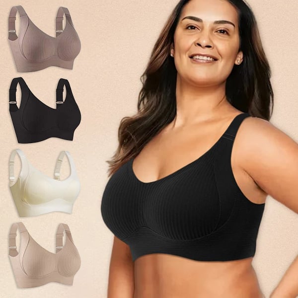 🔥Spring Hot Sale 49% OFF- Ribbed Push Up Adjustable Wireless Bra for Women