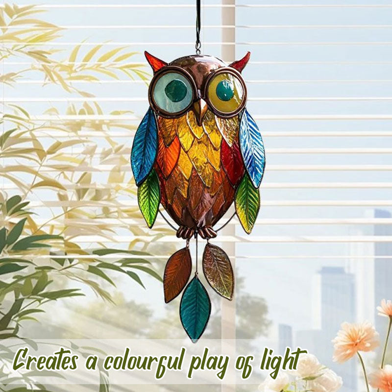 Coloured owl pendants