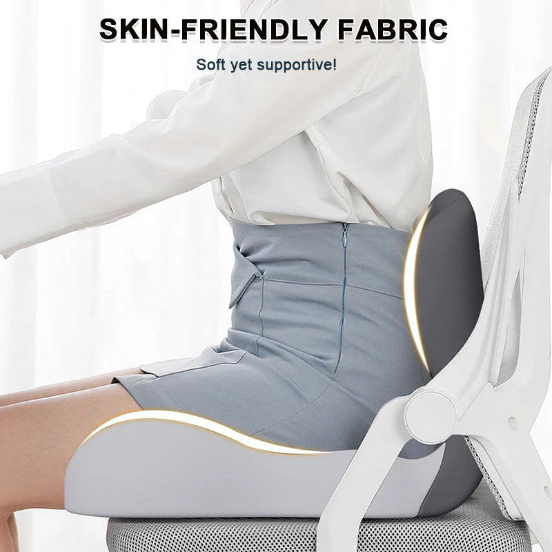 Memory foam seat cushion with backrest – 2-in-1 comfort