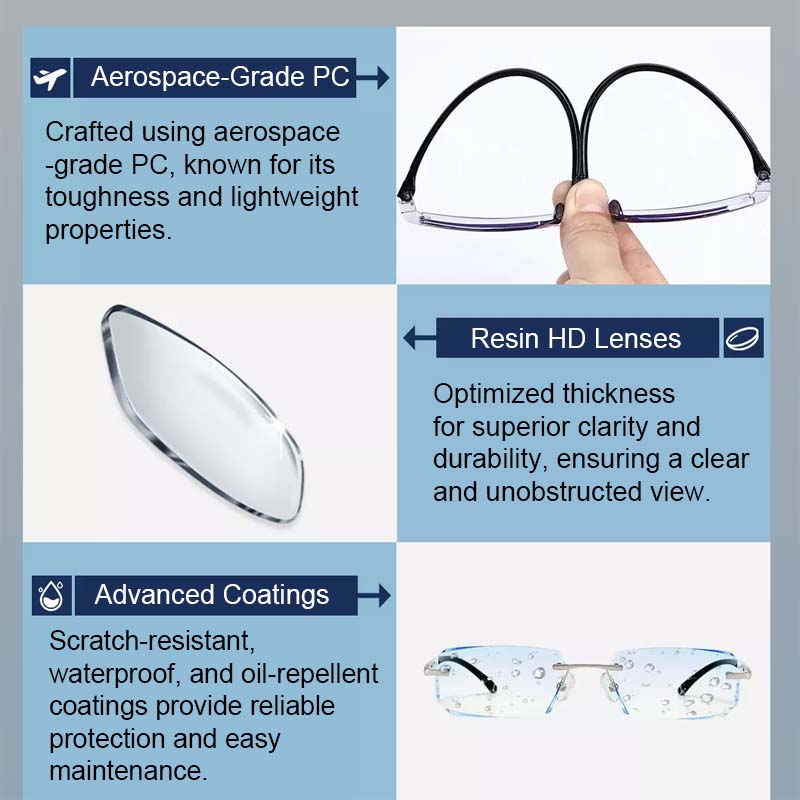 High hardness anti-blue light reading glasses, dual-purpose
