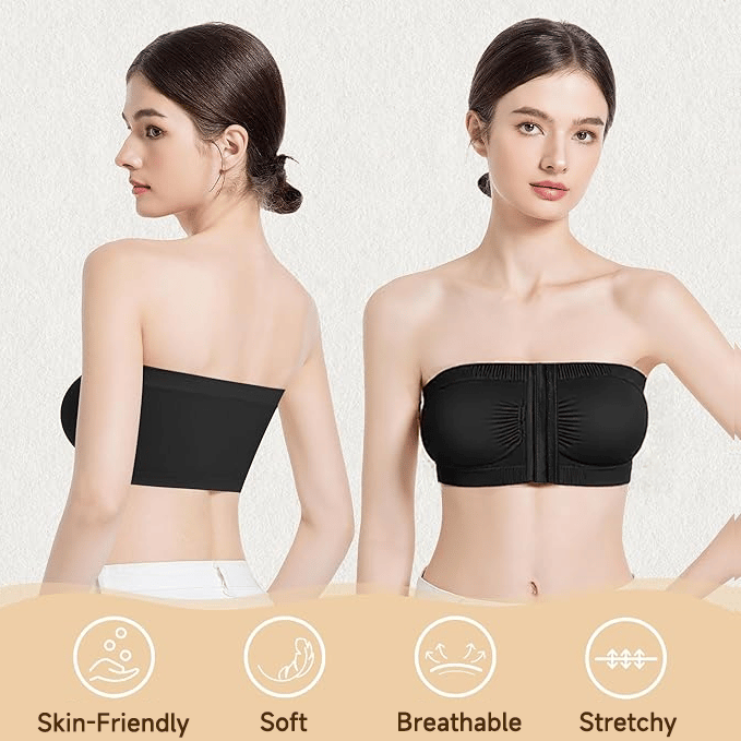 💞Large strapless bra with breathable front closure