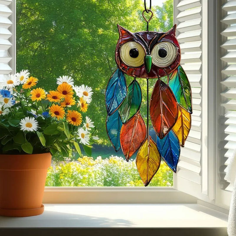 Coloured owl pendants