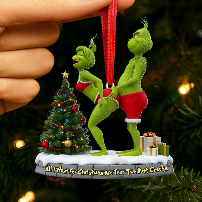 ๐ Naughty Green Couple Ornament โ Christmas Gift ๐