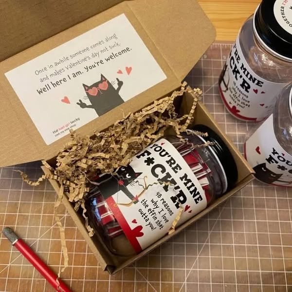 š¹ā¤ļø Funny Valentineās Day Jar š»Tell Them You Luv āEm ā With 48 Badass Quotes šReady to gift ā no wrapping stress!
