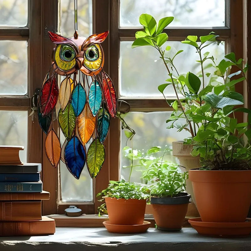 Coloured owl pendants