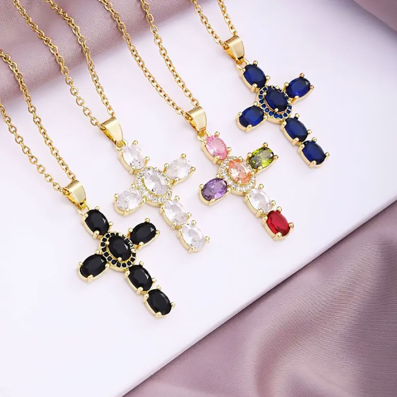 ✨Colorful Zirconia Cross Necklace ✨