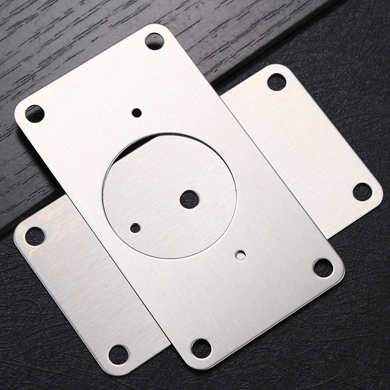 Stainless Steel Cabinet Hinge Repair Kit – Universal Mounting Plates with Screws