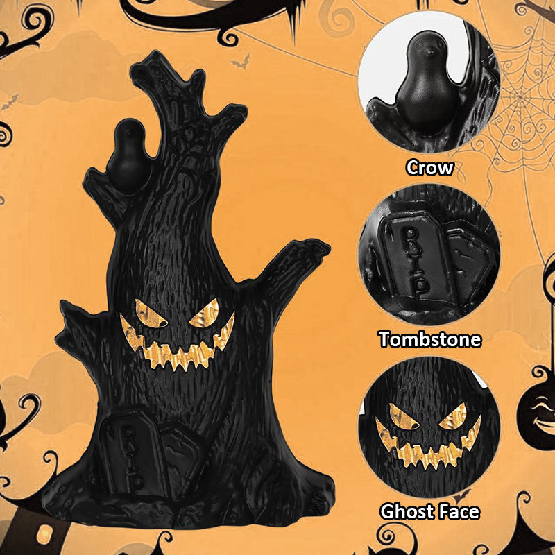 Glowing Halloween Ghost Tree Stump