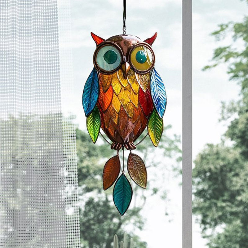 Coloured owl pendants