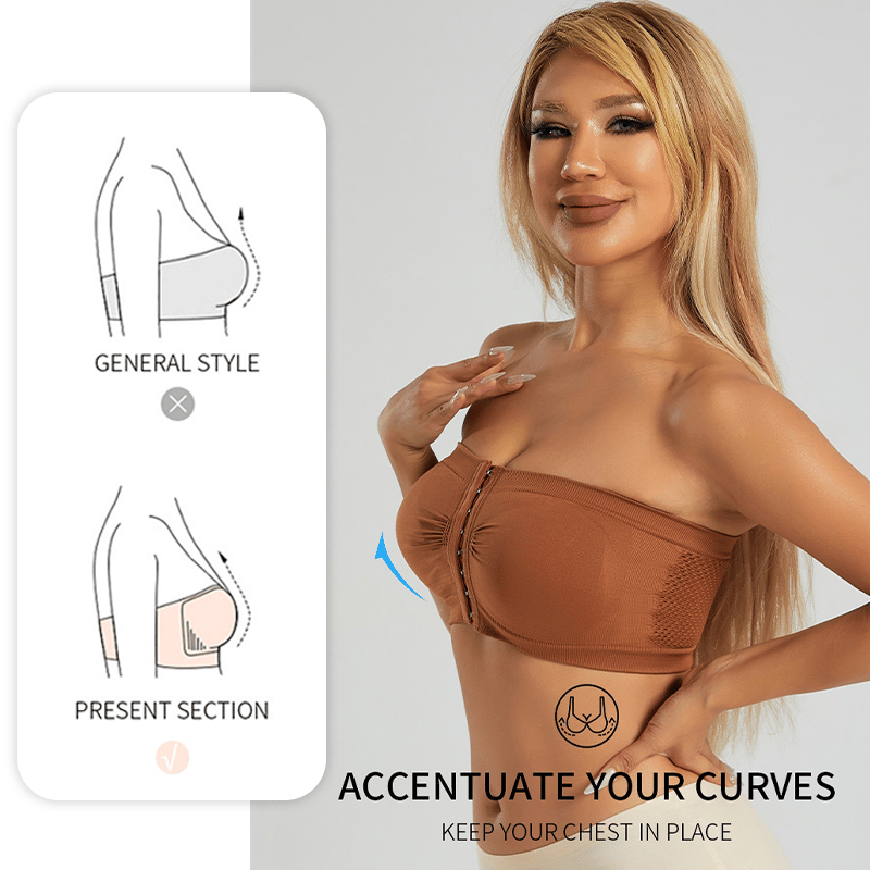 💞Large strapless bra with breathable front closure