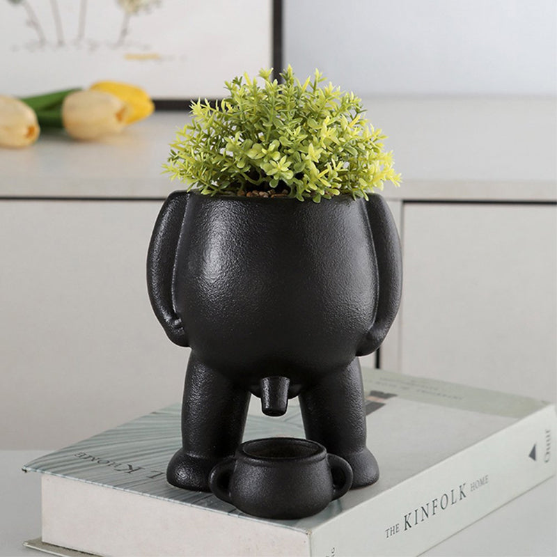 Creative 'Peeing' Planter Pot - Quirky Nordic Art Succulent Flower Pot for Unique Home Decor