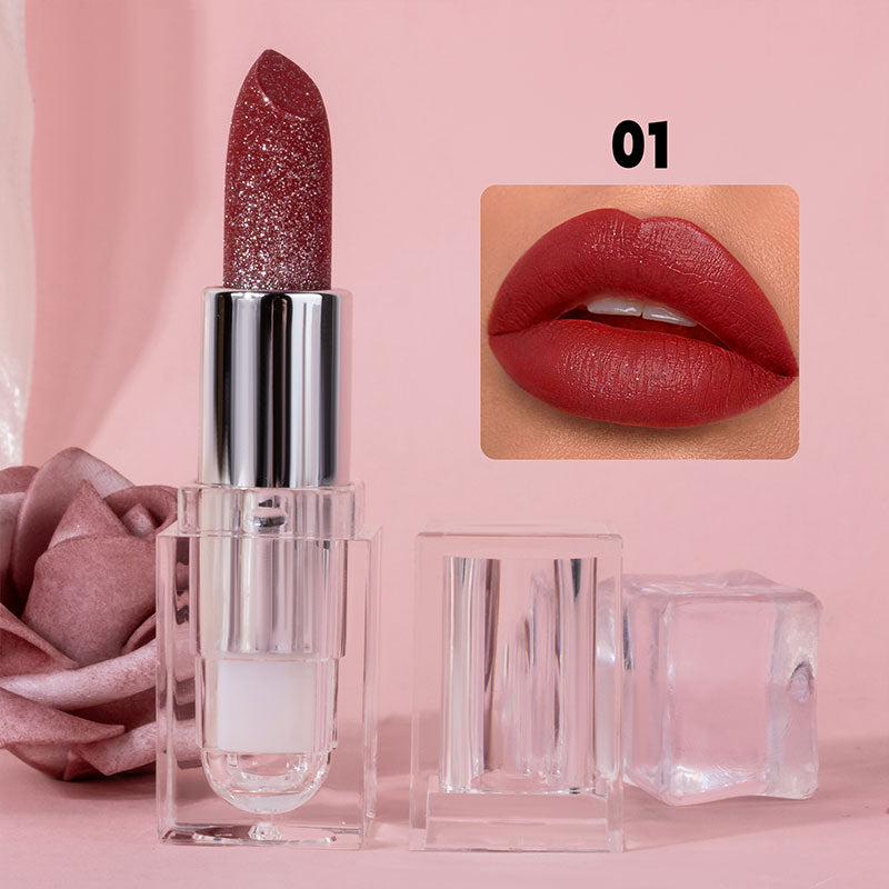 💄Fine Shiny Ice Cube Lipstick | Long-lasting, Moisturising, Anti-Use Lip Gloss (4 Colours)