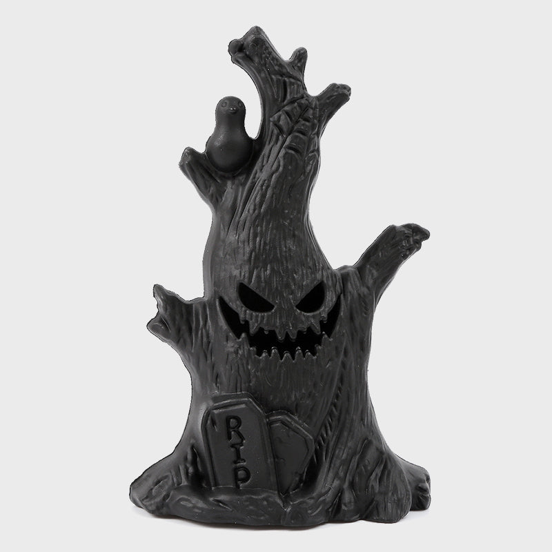 Glowing Halloween Ghost Tree Stump