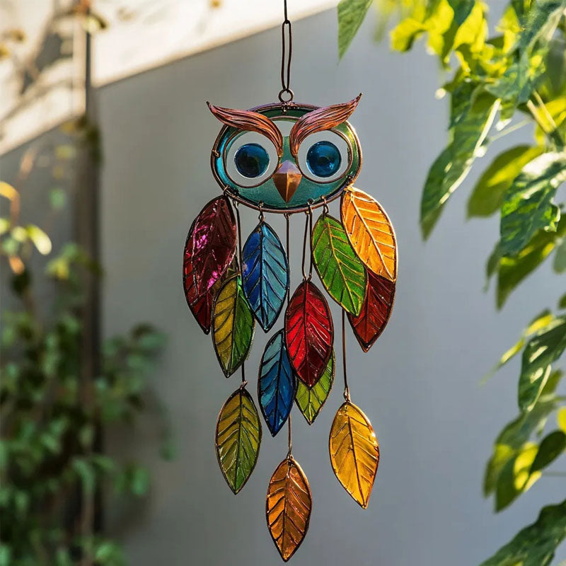 Coloured owl pendants