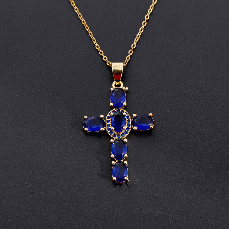 ✨Colorful Zirconia Cross Necklace ✨