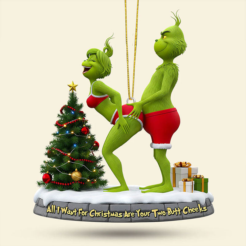 ๐ Naughty Green Couple Ornament โ Christmas Gift ๐