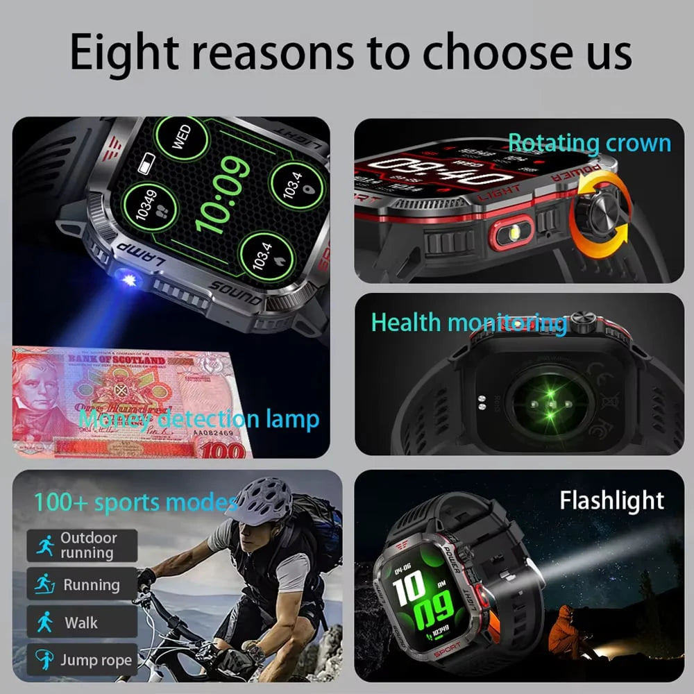 🔥 Last day 70% OFF – Military outdoor sports smartwatch for men for Android and iOS