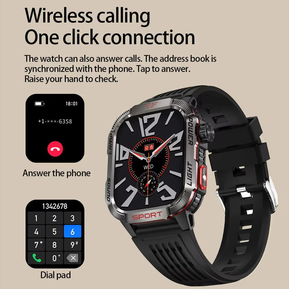 🔥 Last day 70% OFF – Military outdoor sports smartwatch for men for Android and iOS