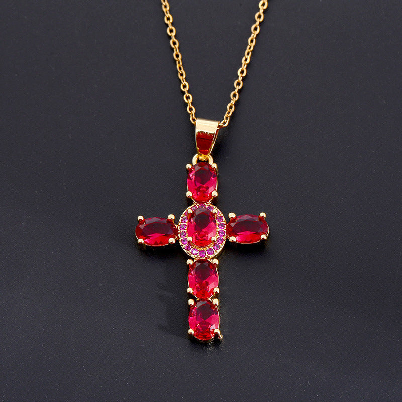 ✨Colorful Zirconia Cross Necklace ✨