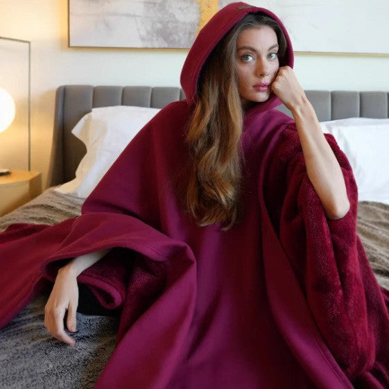 Loose cloak with hood